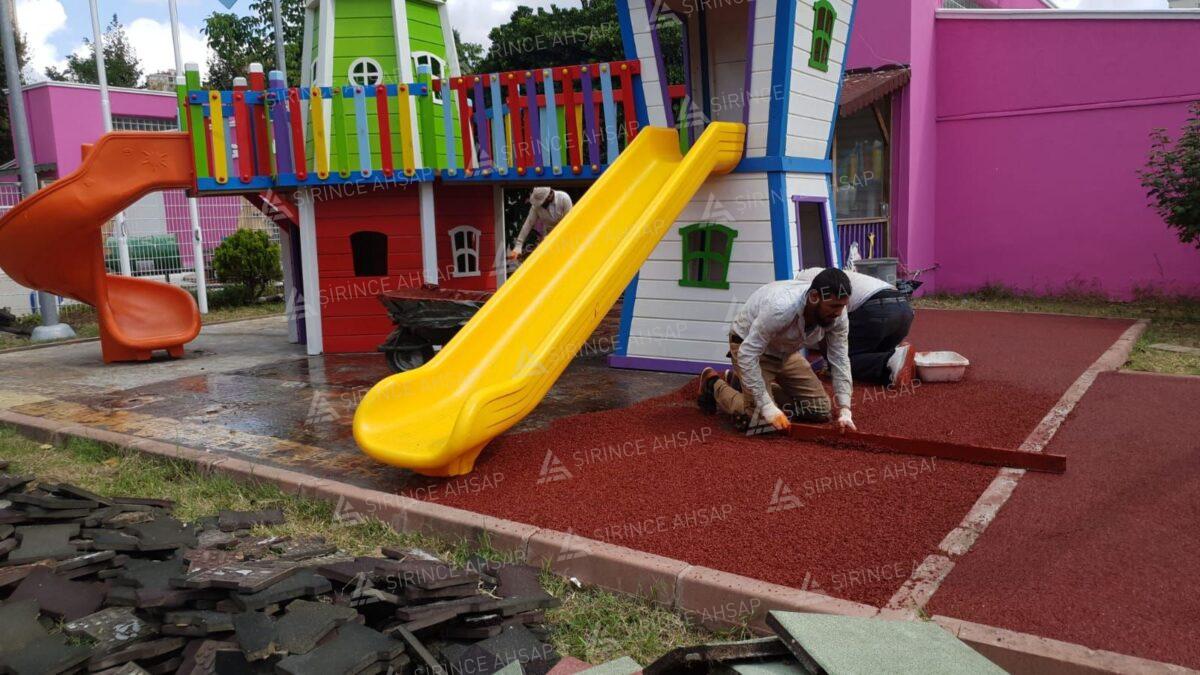 dökme kaucuk uygulama GALERİ EPDM Kauçuk Park Zemini