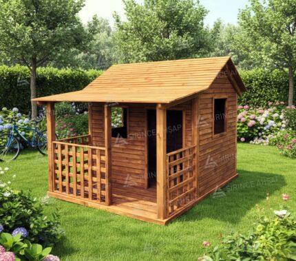 Ahşap Naturel Çocuk Oyun Evi