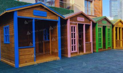 Ahşap Çarşı Oyun Evi Seti ve Tematik Meslek Atölyeleri