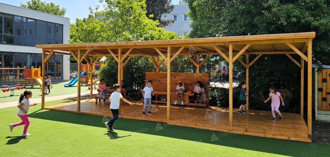 Lüks Ahşap Çocuk Oyun Evi ve Bahçe Aktivite Alanı Lüks Ahşap Çocuk Oyun Evi ve Bahçe Aktivite Alanı
