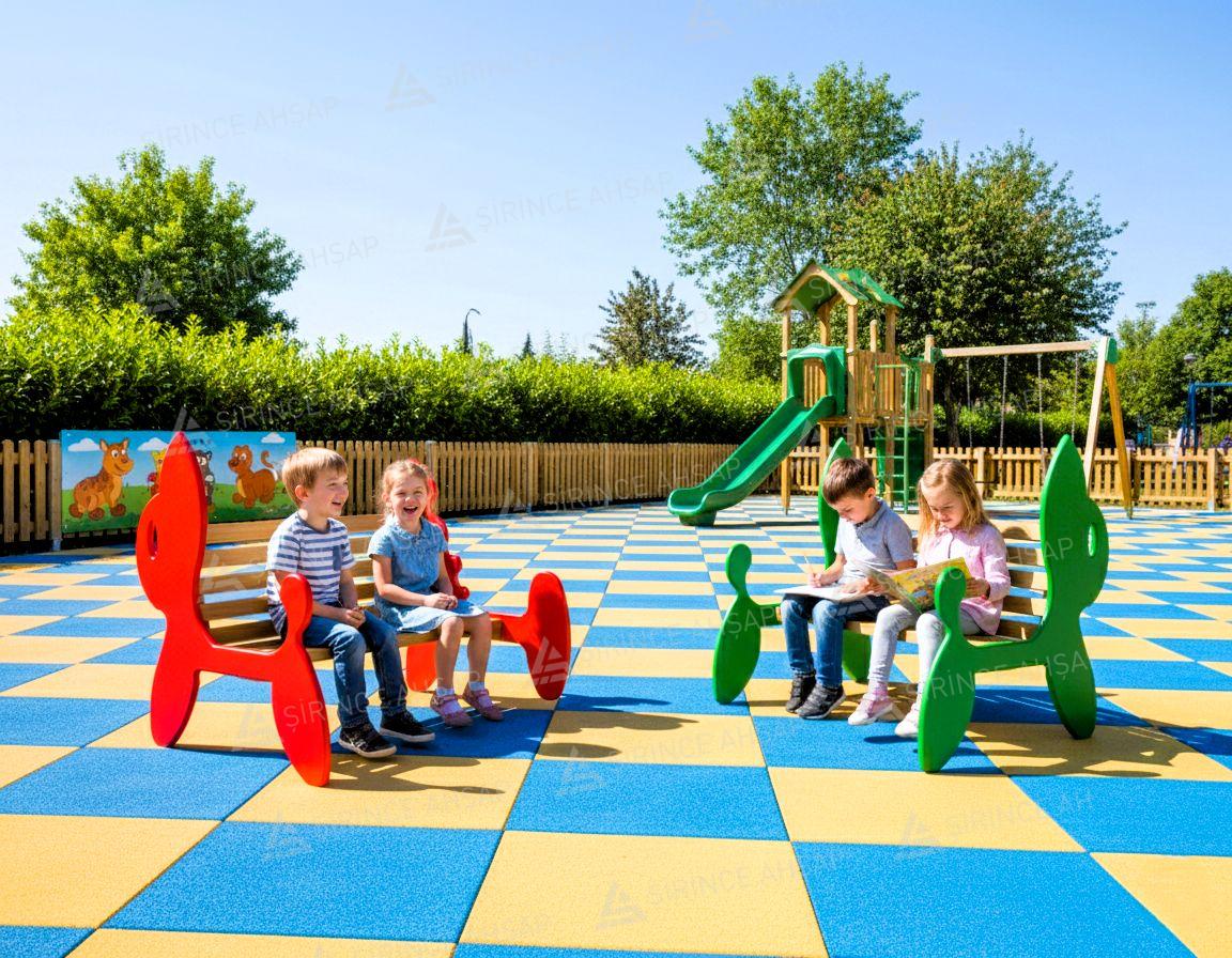 Hayvan Figürlü Park Bankı Hayvan Figürlü Ahşap Çocuk Park Bankı