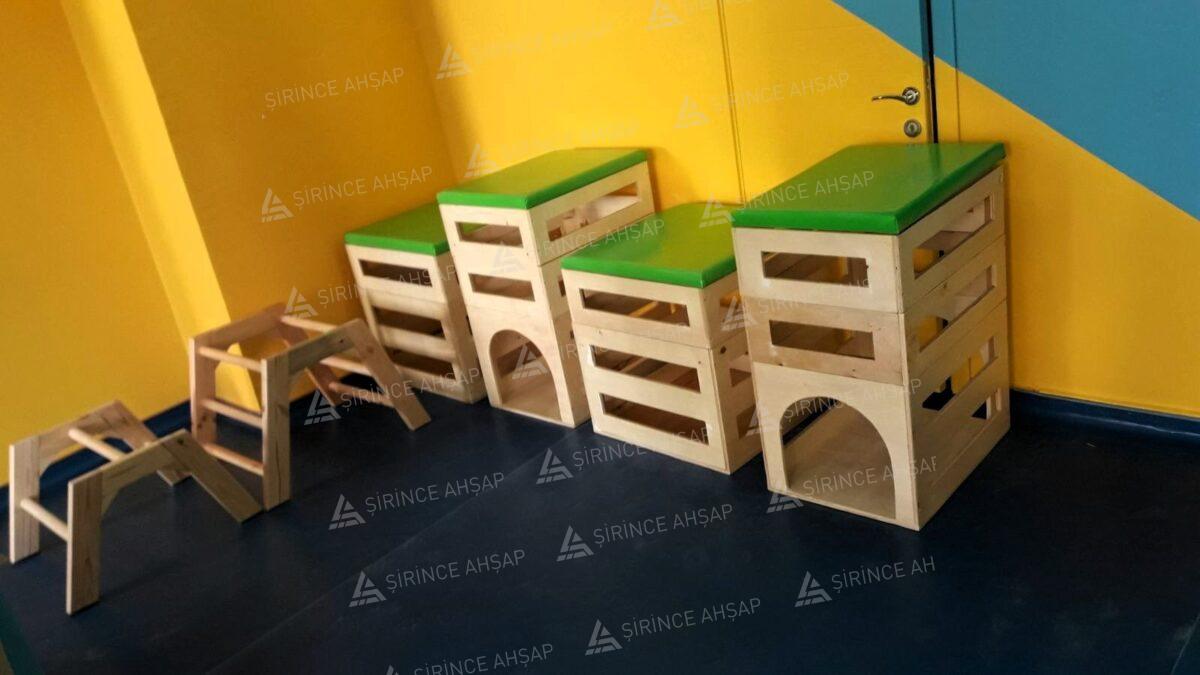 Ahşap Denge Koordinasyon Denge Kasa sehpa Seti Ahşap Beceri Küpleri ve Tırmanma Seti