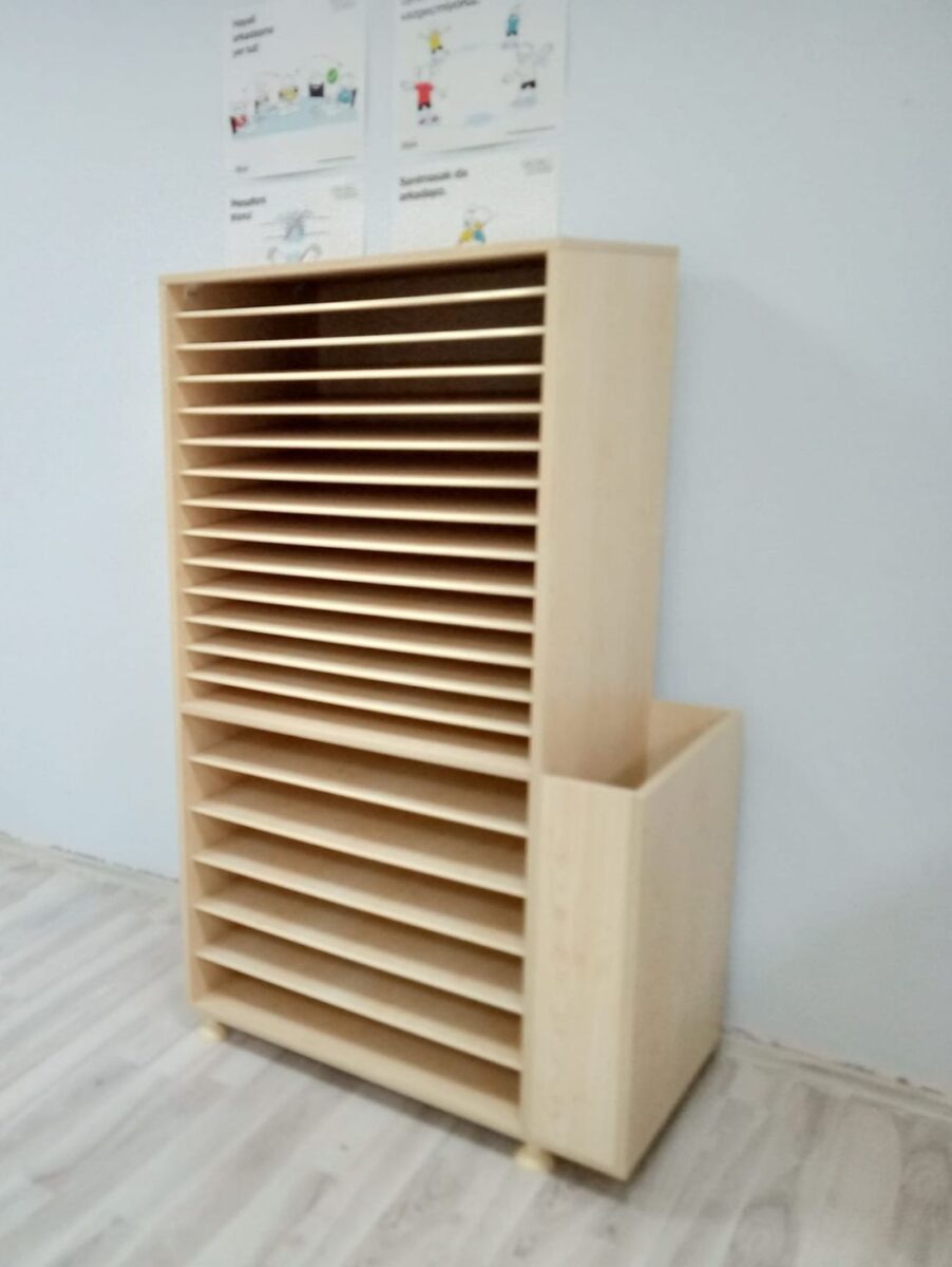 Akçaağaç Naturel Anasınıfı Dolap seti galeri Kavisli Modüler Raf ve Mutfak Aktivite Alanı